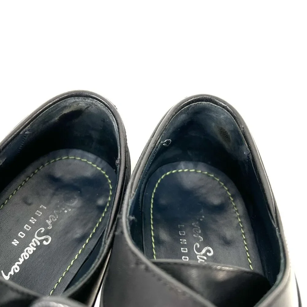 Oliver Sweeney London Pippin Derby Black Leather Dress Shoes Men's US9 EU42 UK8